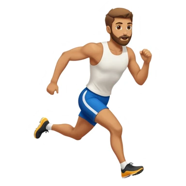 Tan guy with short beard sprinting  sticker