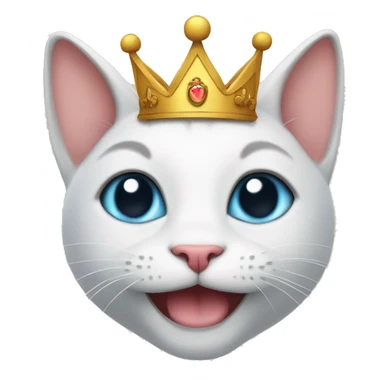 happy cat with crown sticker