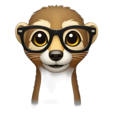 A mongoose with glasses. sticker