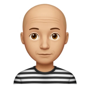 bald man with striped shirt sticker