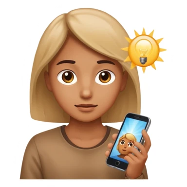 Looking at the phone with light hitting the face  sticker