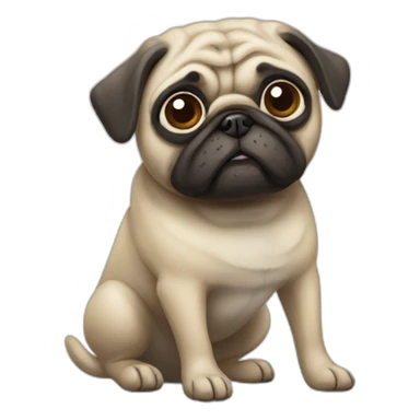old Pug, full body sticker