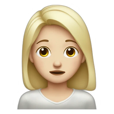 crying woman who wear red dot cloth sticker