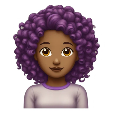 Brown girl with curly hair ends dyied purple sticker