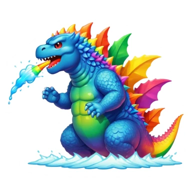 godzilla rainbow puke sticker