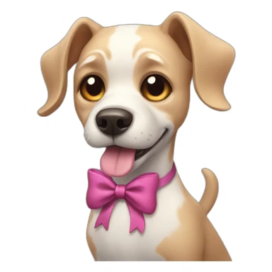 creepy dog with bow sticker