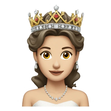 reina letizia con su corona de reina, pelo negro sticker