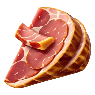 Cinematic Realistic Jam√≥n Serrano Dish Emoji, depicted as delicate, air-cured ham sliced thinly rendered with detailed textures and natural, inviting lighting. sticker