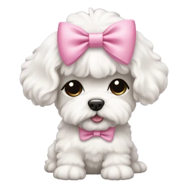 Schichon puppy pink bow sticker