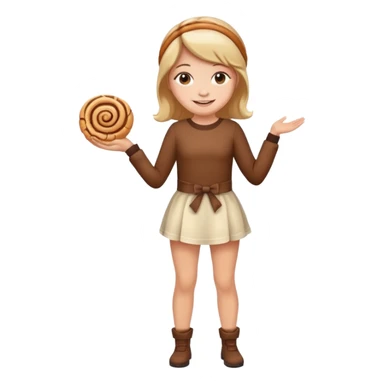 A girl full body. When a cinnamon roll outfit. sticker