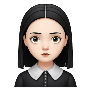 An emoji of Wednesday Addams sticker