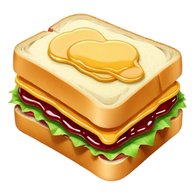 a sandwich with butter and jam sticker