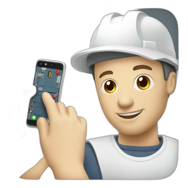 Technician repair smartphone  sticker