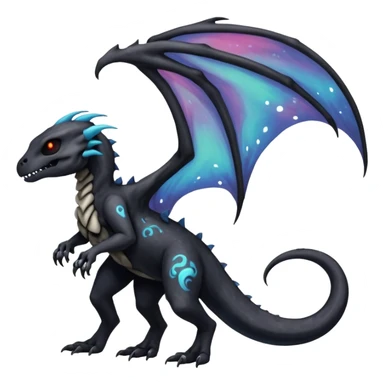 Nebulae Gothic Spooky Salandit-Cubone-Duskull-Noibat-Fakémon-hybrid-creature (full body)  sticker