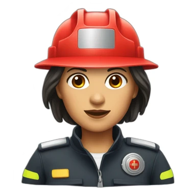 Femme brune pompier feu sticker