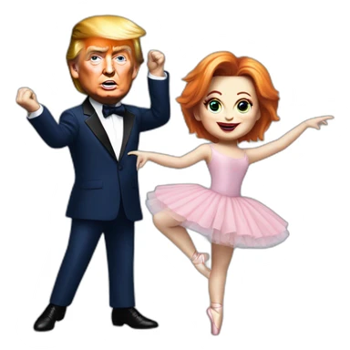 Trump and Chucky as ballet dancers sticker