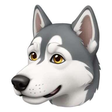 gray husky sticker