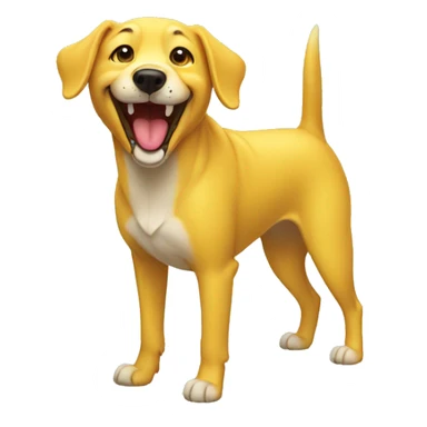 yellow laughing dog sticker