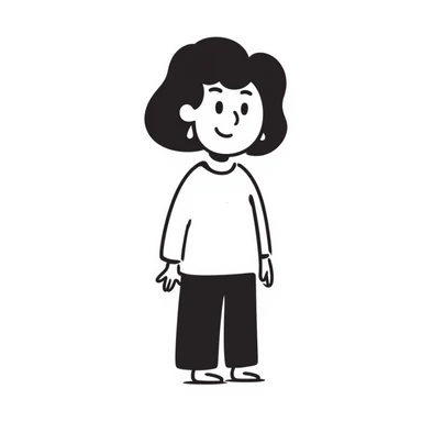 doodle style smiling girl with earrings sticker