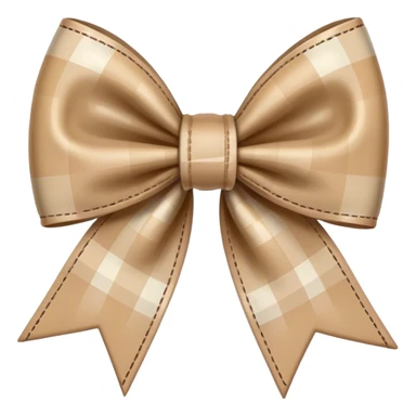 beige plaid bow sticker