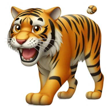 Scary Tiger on one leg sticker