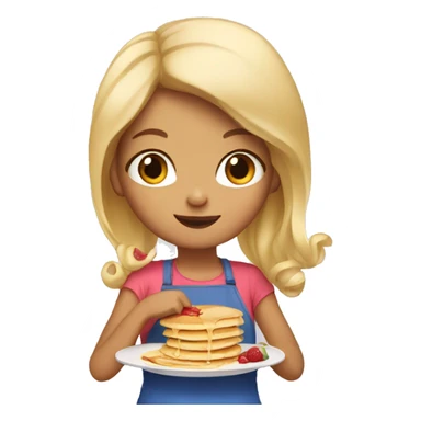 Blonde girl eating pancakes sticker