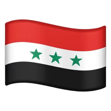 Sticker designed on new syrian flag with 3 red stars sticker