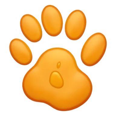 a very light pale pastel yellow-orange pawprint sticker