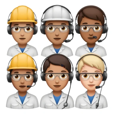 Technicians with Semi-Visual Face sticker