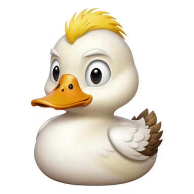 A duck with curmudgeon face sticker