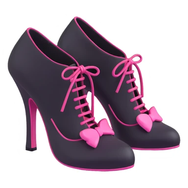BLACKPINK-inspired gothic shoes, no hearts, black and pink, cute  sticker