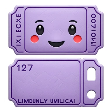 Pale Purple colored 1 Signed ticket  sticker