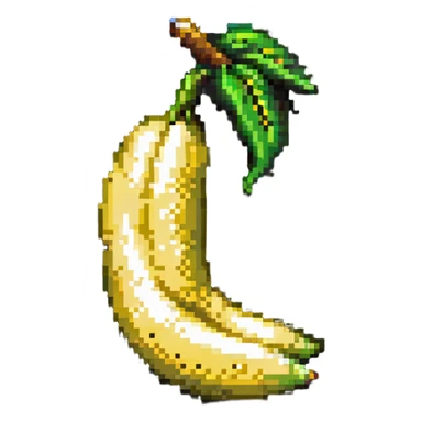 pixel art banana half peeled sticker