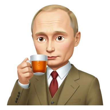 Putin is drinking tea. sticker