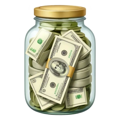 банка с маринованными пачками кэша sticker