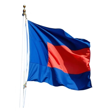 Зелено-синий флаг с красным колесом в середине sticker