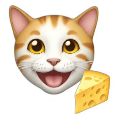 cat with happy cheese sticker