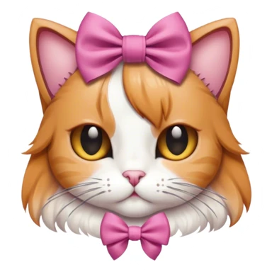 Cat with a hair bow sticker