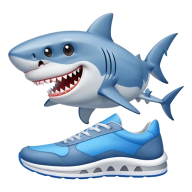 shark with blue sneakers sticker