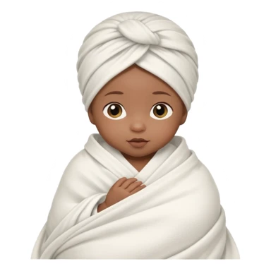 newborn black baby girl in a swaddle sticker