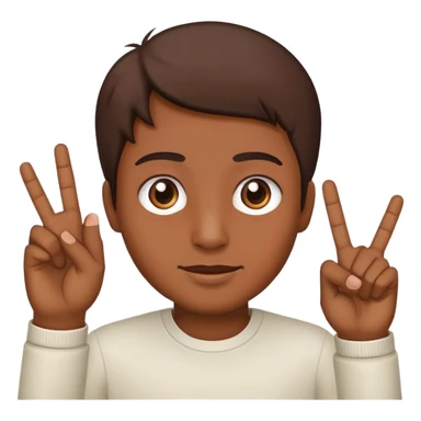 4 fingers up brown sticker