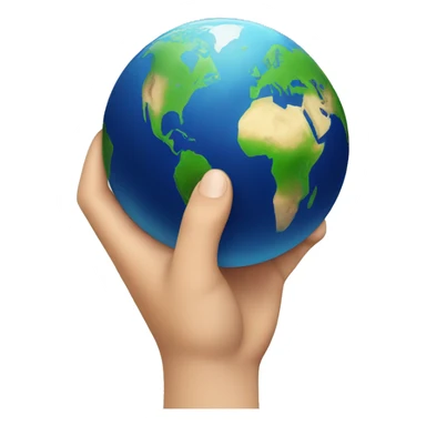 Hand holding planet earth sticker