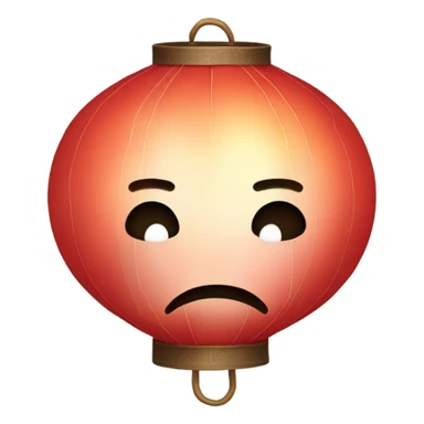 A Chinese lantern with a sad face, symbolizing a shipping delay.
 sticker