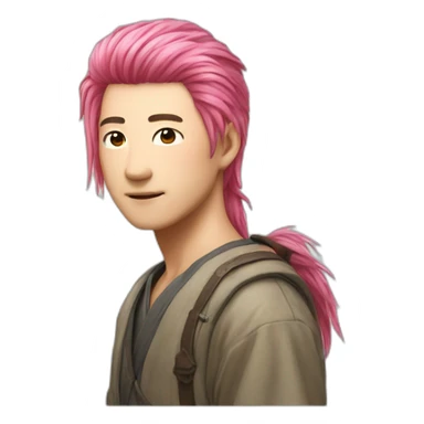 pinkhair-red-grasses-uncle?japanese sticker