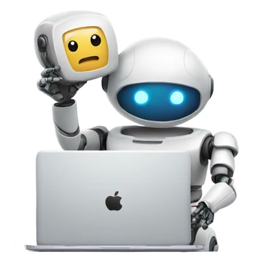 laptop and cute robot sticker
