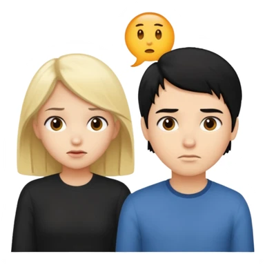 black hair girl ignore blond hair boy sticker