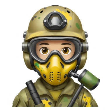 paintball player dirty with colors sticker