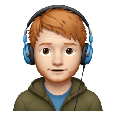 ed sherran wearing headphones sticker