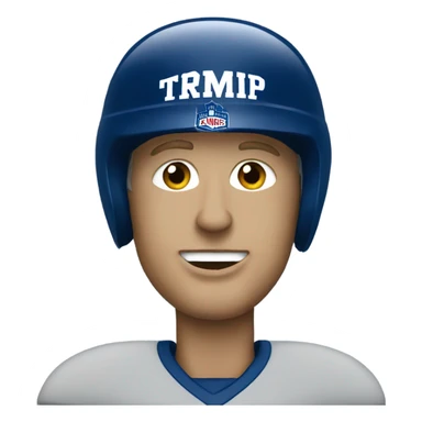 Trump wearing a blue Michigan jersey (2024) and helmet  sticker