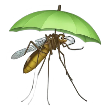 Mosquito with an umbrella  sticker